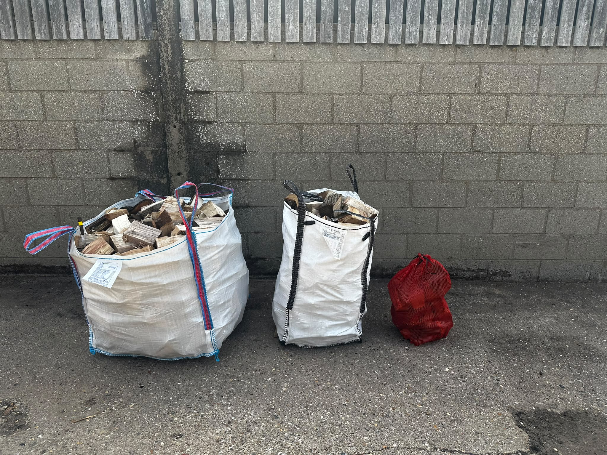 Firewood supplied in bulk and net bag sizes
